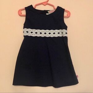 5/$25 Sophie and Sam navy & eyelet lace empire dress